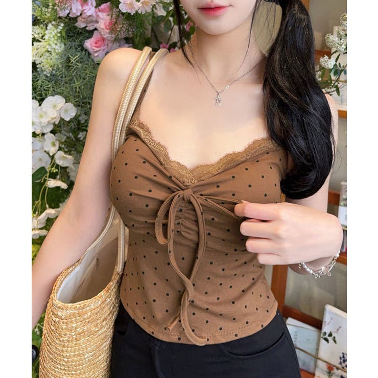 カップ付きキャミソール ドット柄 夏服  | Miniministore | 詳細画像11 