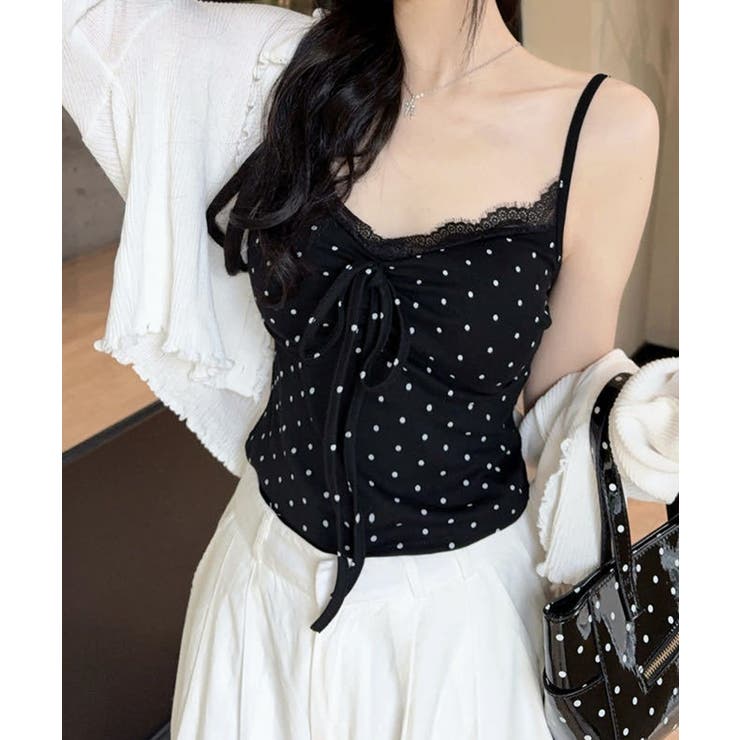 カップ付きキャミソール ドット柄 夏服  | Miniministore | 詳細画像6 
