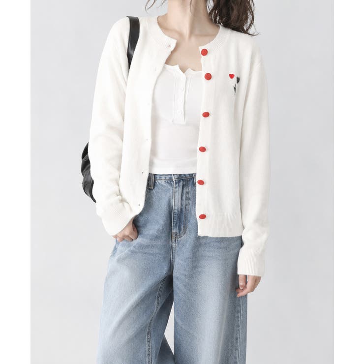 ハートワンポイントニットカーディガン秋冬 | Miniministore | 詳細画像11 