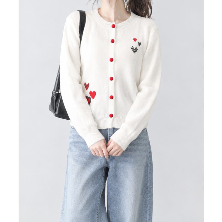 ハートワンポイントニットカーディガン秋冬 | Miniministore | 詳細画像12 