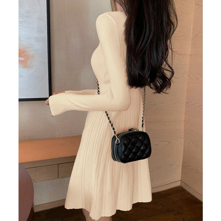 Vネックニットワンピース 飾りボタン付き | Miniministore | 詳細画像5 