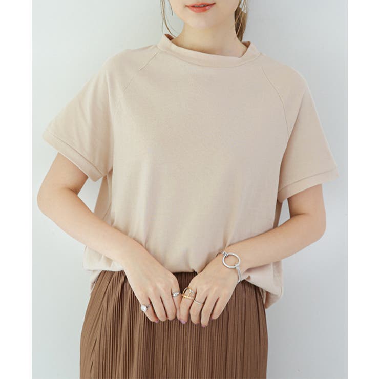 ベージュ | ボーダーTシャツ 半袖チュニックTシャツ | Miniministore