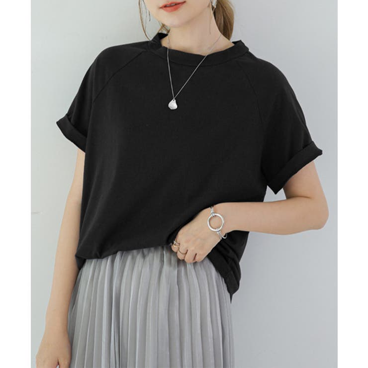 ブラック | ボーダーTシャツ 半袖チュニックTシャツ | Miniministore