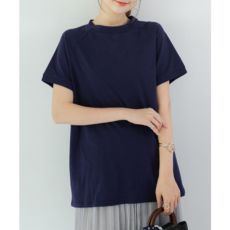 ネイビー | ボーダーTシャツ 半袖チュニックTシャツ | Miniministore