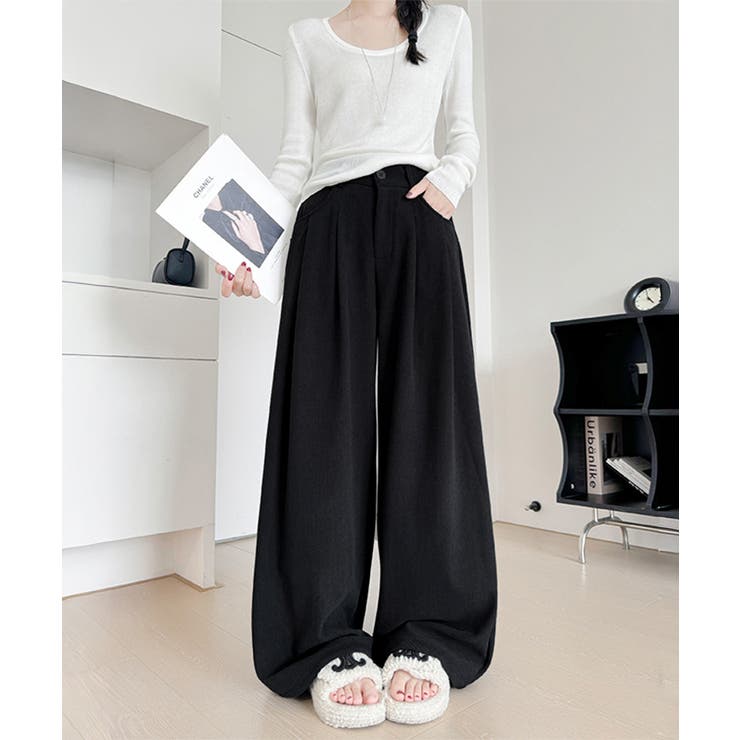 ブラック | コーデュロイパンツレディースワイドパンツ | SUNSHINE CLOSET