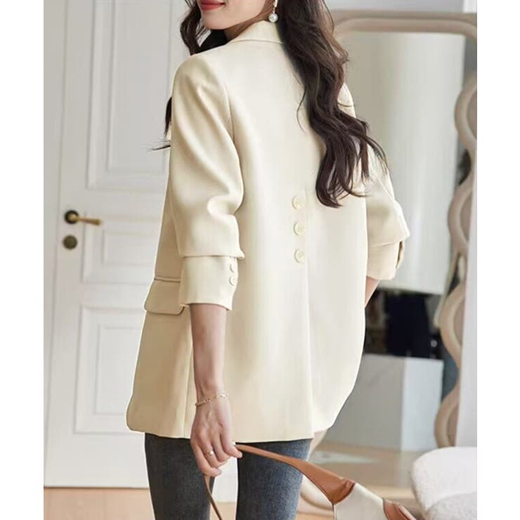アイボリー | バックスリットテーラードジャケット韓国風 | Miniministore