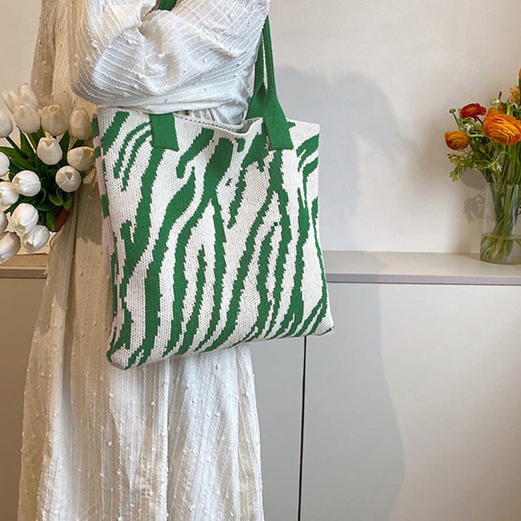 グリーン | ニットバッグ トートバッグ 大容量かばん | Miniministore