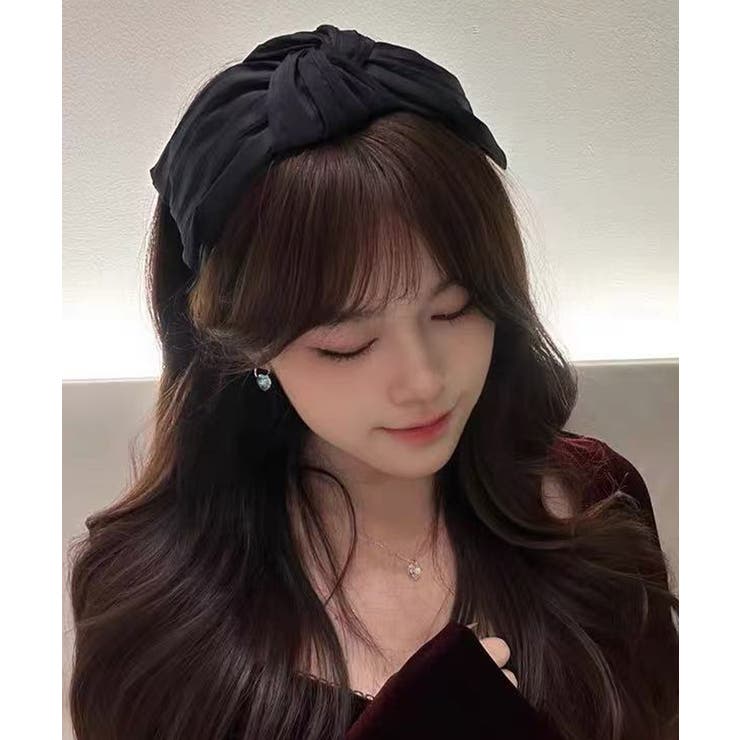 ブラック | 大人可愛い幅広カチューシャ 上品プリーツ髪飾り韓国風ヘアアクセサリー クロスター… | SUNSHINE CLOSET
