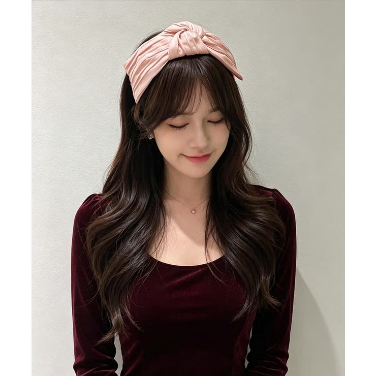 ピンク | 大人可愛い幅広カチューシャ 上品プリーツ髪飾り韓国風ヘアアクセサリー クロスター… | SUNSHINE CLOSET