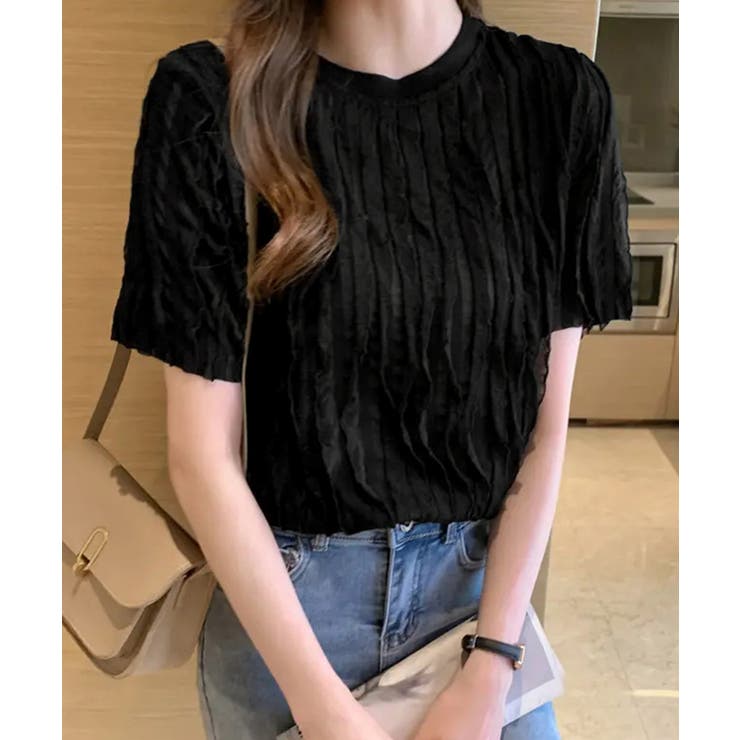 ブラック | シアートップスワッシャー楊柳プルオーバー | Miniministore