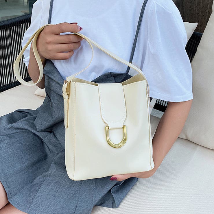 ポーチ付きショルダーバッグ バケツバッグ オフィスカジュアル[品番