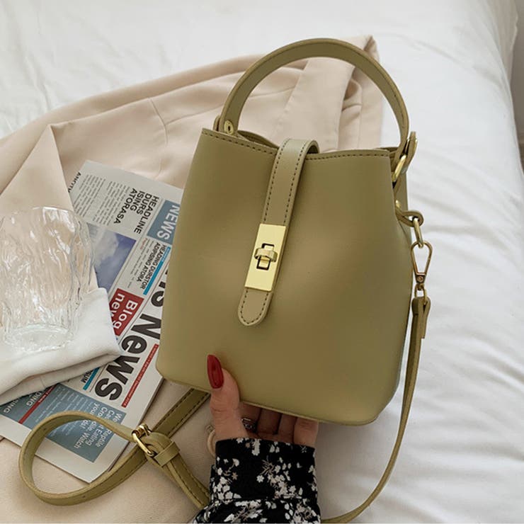 モスグリーン | ショルダーバッグ スクエアバケットバッグ オフィスカジュアル | Miniministore