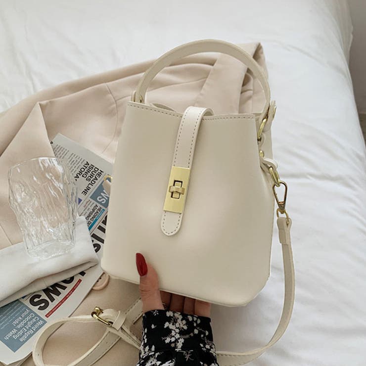 アイボリー | ショルダーバッグ スクエアバケットバッグ オフィスカジュアル | Miniministore