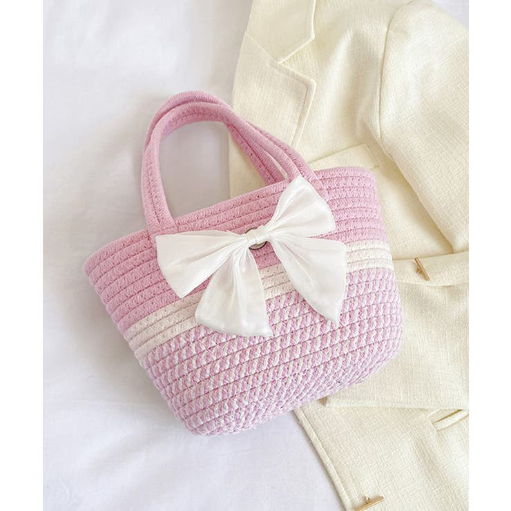 ピンク*リボン | かごバッグ 花火大会 浴衣ハンドバッグ  | SUNSHINE CLOSET