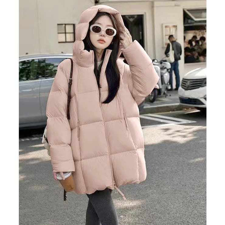 ピンク | 中綿ダウンコートフード付きダウンブルゾン | SUNSHINE CLOSET