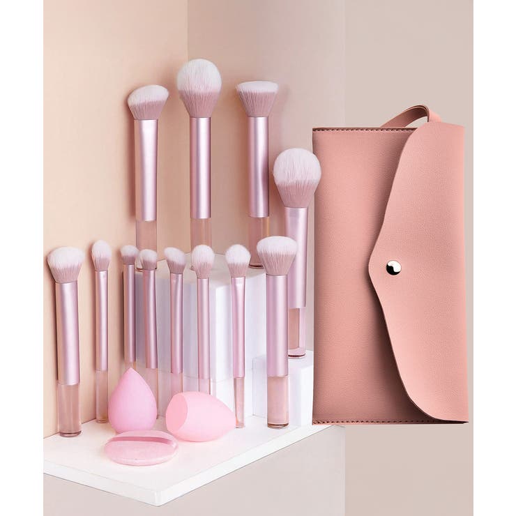 ピンク | 携帯用ケース付き メイクアップツールセット 柔らかい | SUNSHINE CLOSET