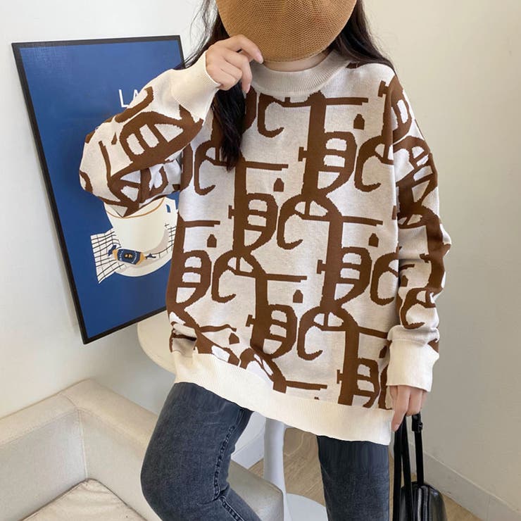 ジャガード柄ニットトップス 長袖韓国秋冬 | Miniministore | 詳細画像10 