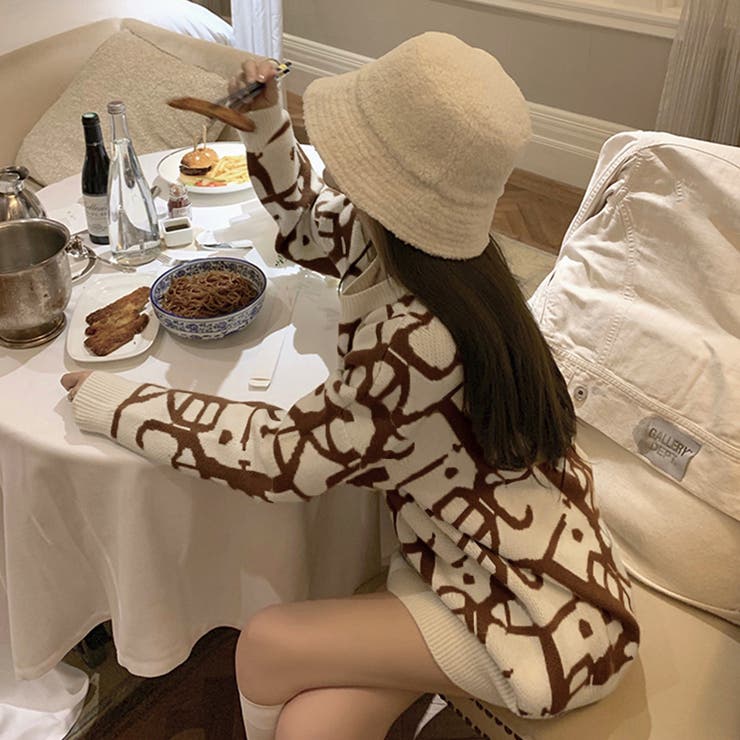 ジャガード柄ニットトップス 長袖韓国秋冬 | Miniministore | 詳細画像13 