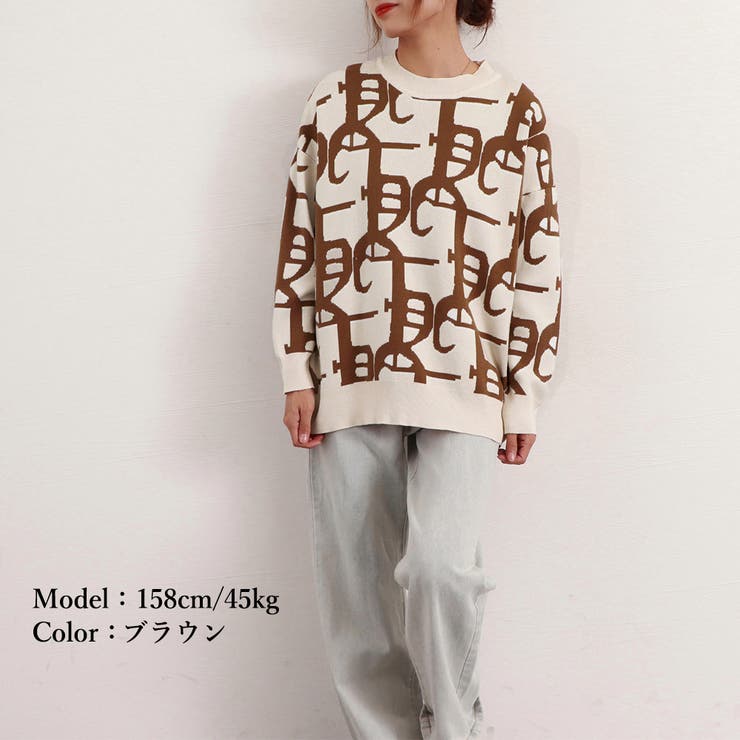 ジャガード柄ニットトップス 長袖韓国秋冬 | Miniministore | 詳細画像15 