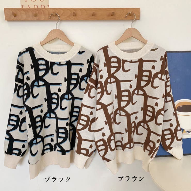 ジャガード柄ニットトップス 長袖韓国秋冬 | Miniministore | 詳細画像2 