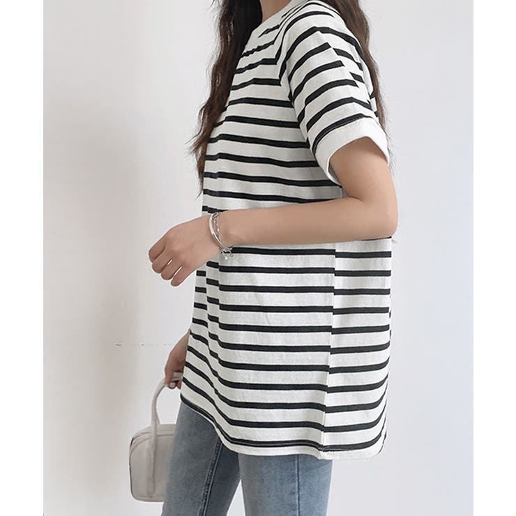 ボーダーTシャツ 半袖チュニックTシャツ | Miniministore | 詳細画像6 