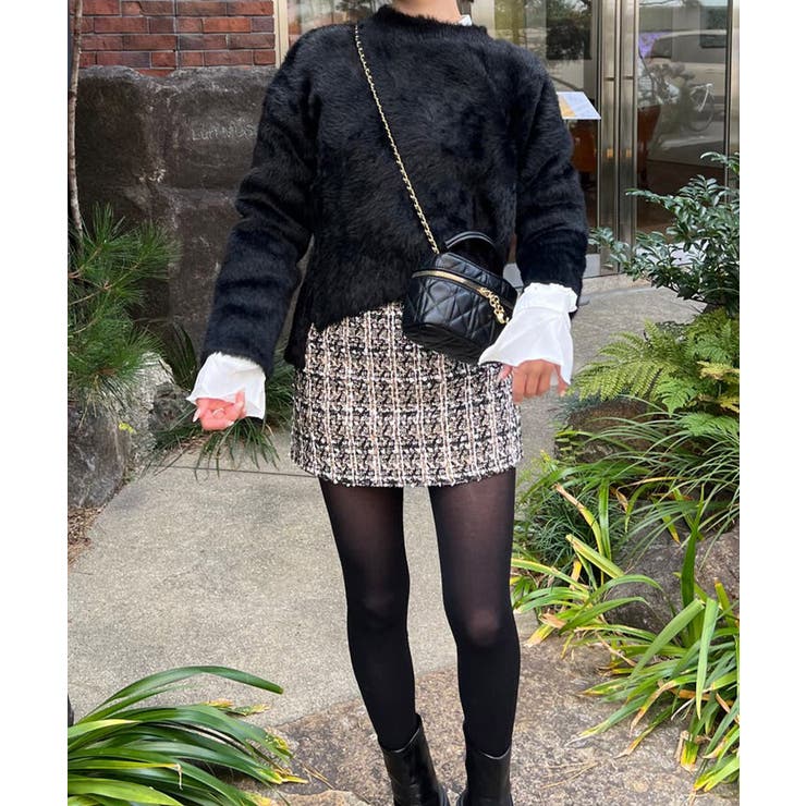 シャギーニットトップス クルーネック長袖 | Miniministore | 詳細画像22 