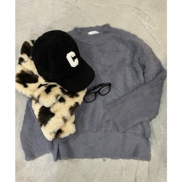 シャギーニットトップス クルーネック長袖 | Miniministore | 詳細画像28 