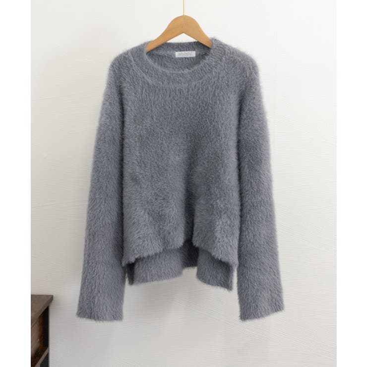 シャギーニットトップス クルーネック長袖 | Miniministore | 詳細画像35 