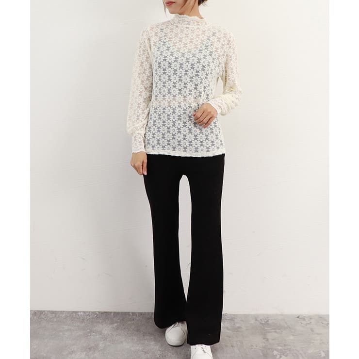 微起毛 ハイネックレースブラウス 春秋冬 | Miniministore | 詳細画像13 