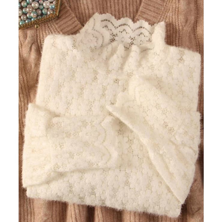 微起毛 ハイネックレースブラウス 春秋冬 | Miniministore | 詳細画像18 