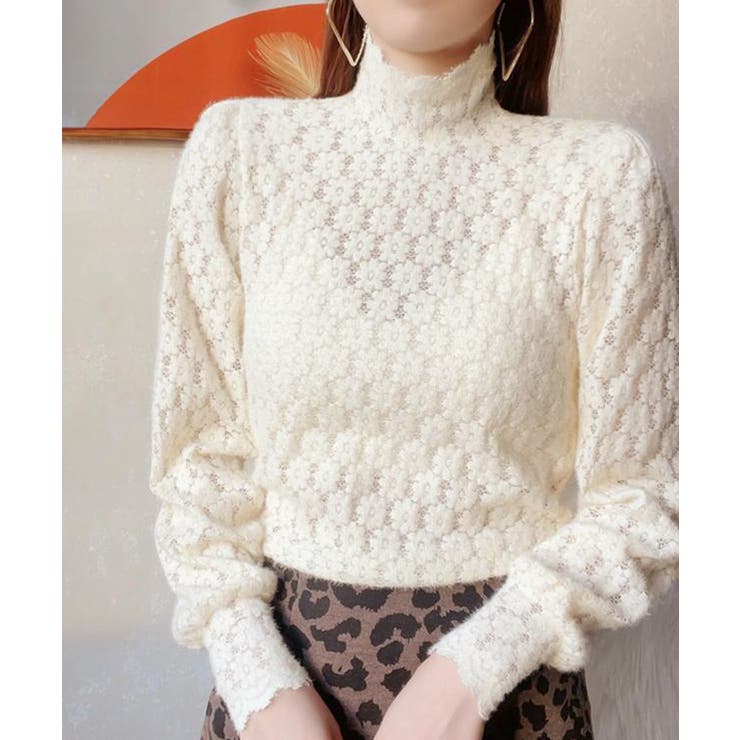 微起毛 ハイネックレースブラウス 春秋冬 | Miniministore | 詳細画像8 
