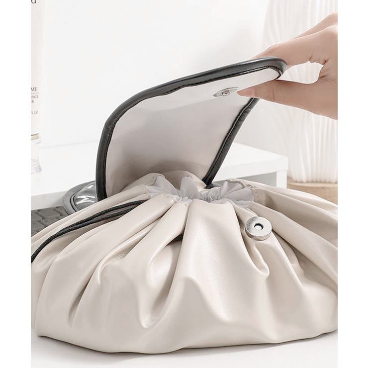 巾着コスメポーチ PUレザーメイクポーチ | Miniministore | 詳細画像13 