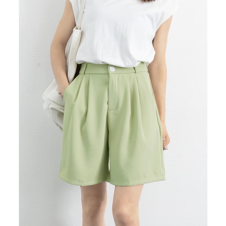 ５分丈 タックショートパンツ レディース[品番：II000011459]｜Miniministore（ミニミニストア）のレディース ファッション通販｜SHOPLIST（ショップリスト）