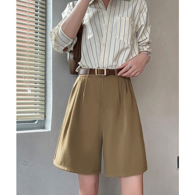 ５分丈 タックショートパンツ  レディース[品番：II000011459]｜Miniministore（ミニミニストア）のレディースファッション通販｜SHOPLIST（ショップリスト）