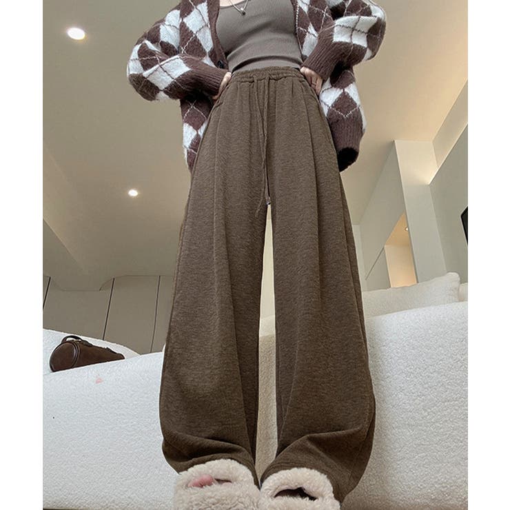 裏起毛ワイドパンツ 裏ボアイージーパンツ | Miniministore | 詳細画像13 