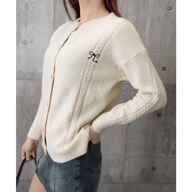 リボンワンポイントニットカーディガン秋冬 | Miniministore | 詳細画像29 