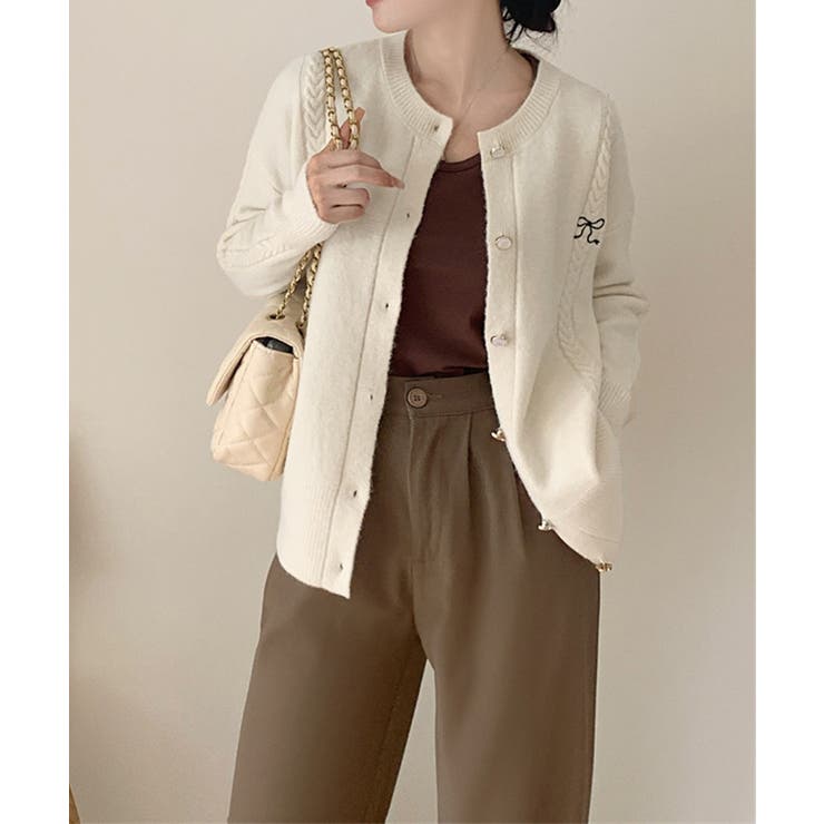 リボンワンポイントニットカーディガン秋冬 | Miniministore | 詳細画像5 