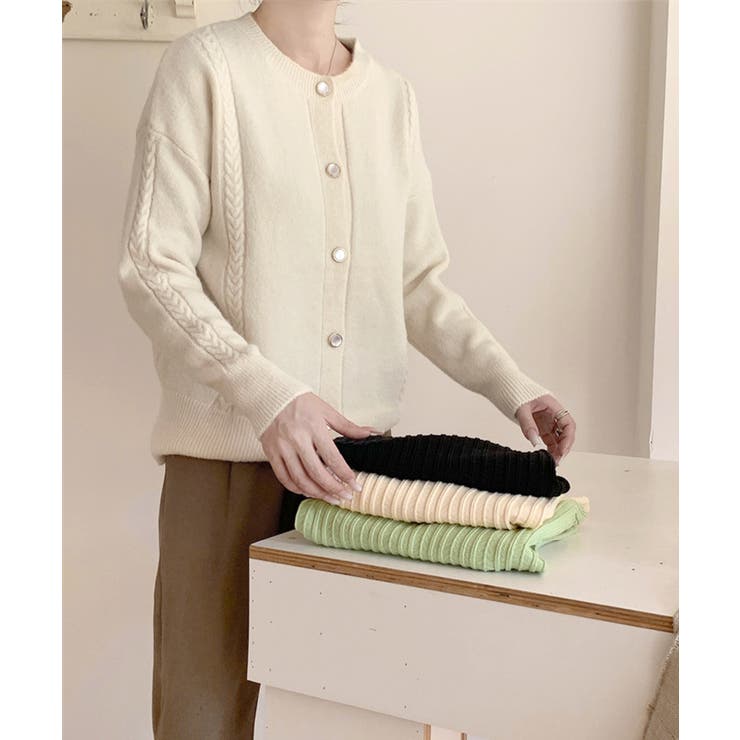 リボンワンポイントニットカーディガン秋冬 | Miniministore | 詳細画像6 