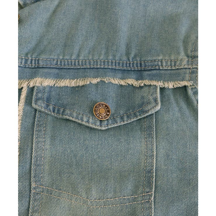 フリンジデニムベスト 襟付き デニムジレ | Miniministore | 詳細画像20 