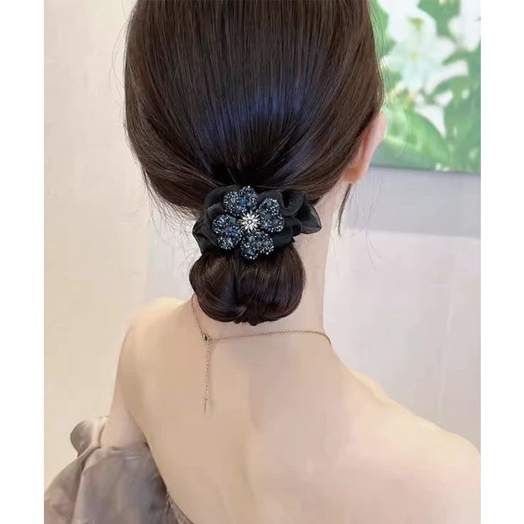 ビジューフラワーシュシュキラキラヘアゴム | Miniministore | 詳細画像7 