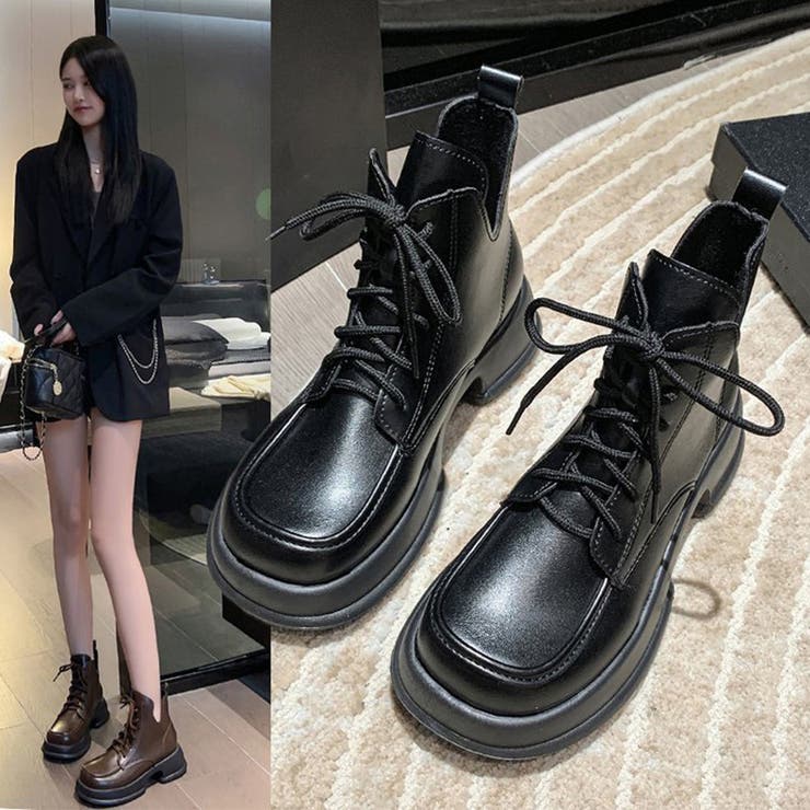 ショートブーツ 厚底 ワークブーツ 美脚 | Miniministore | 詳細画像10 