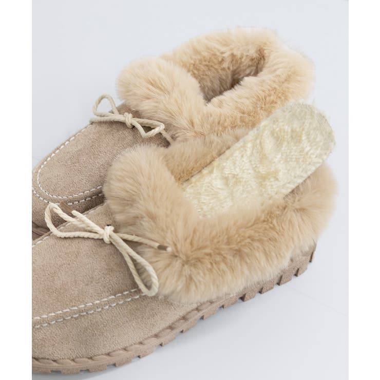 モカシン レディース ボアローファー冬靴[品番：II000011265