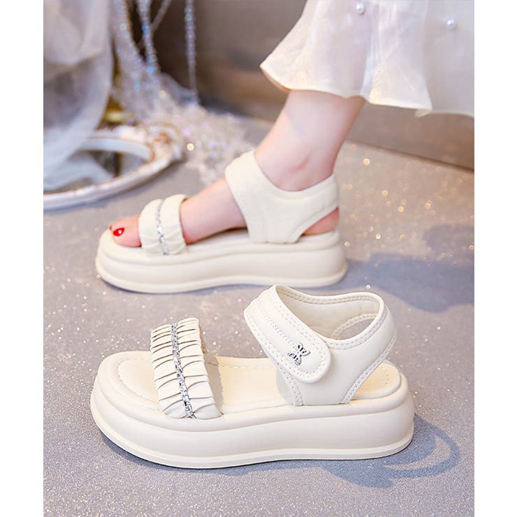 厚底サンダル レディースギャザーサンダル | Miniministore | 詳細画像2 
