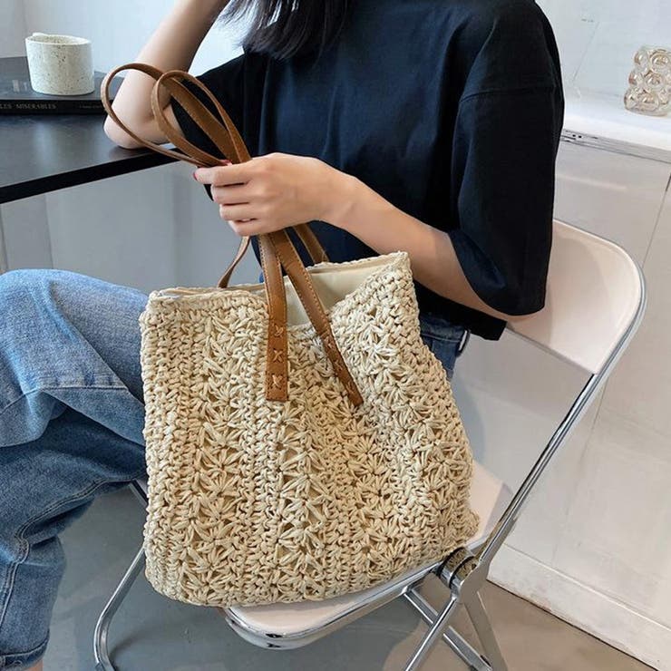ストローバッグ 大容量 麦わらバック | Miniministore | 詳細画像4 