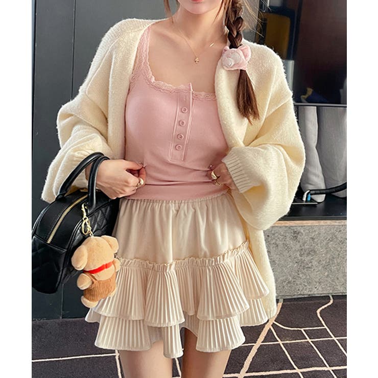 レース切替キャミソールカップ付きインナー | Miniministore | 詳細画像21 