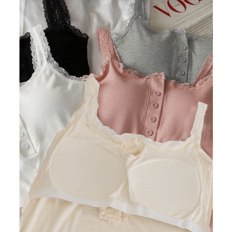 レース切替キャミソールカップ付きインナー | Miniministore | 詳細画像22 