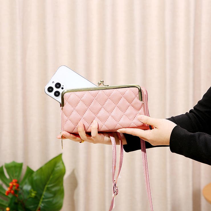 キルティング がま口財布 ポシェット韓国[品番：II000009553