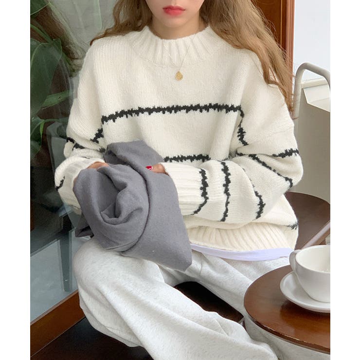 ボーダーニットセーター レディース 長袖 | Miniministore | 詳細画像2 