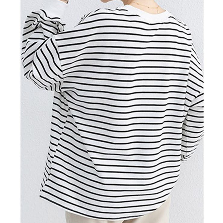 ボーダーtシャツ レディース 長袖ロンT[品番：II000011267
