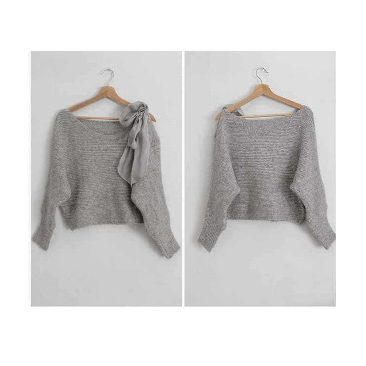 ラメシャギーニットオフショルダートップス | Miniministore | 詳細画像19 